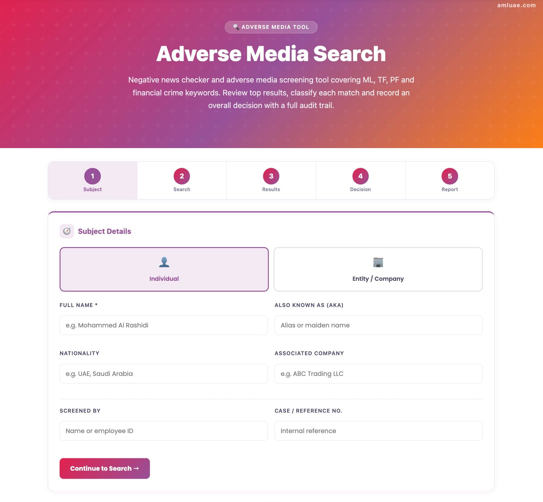 Adverse Media Tool - Free Negative News Checker for AML Compliance