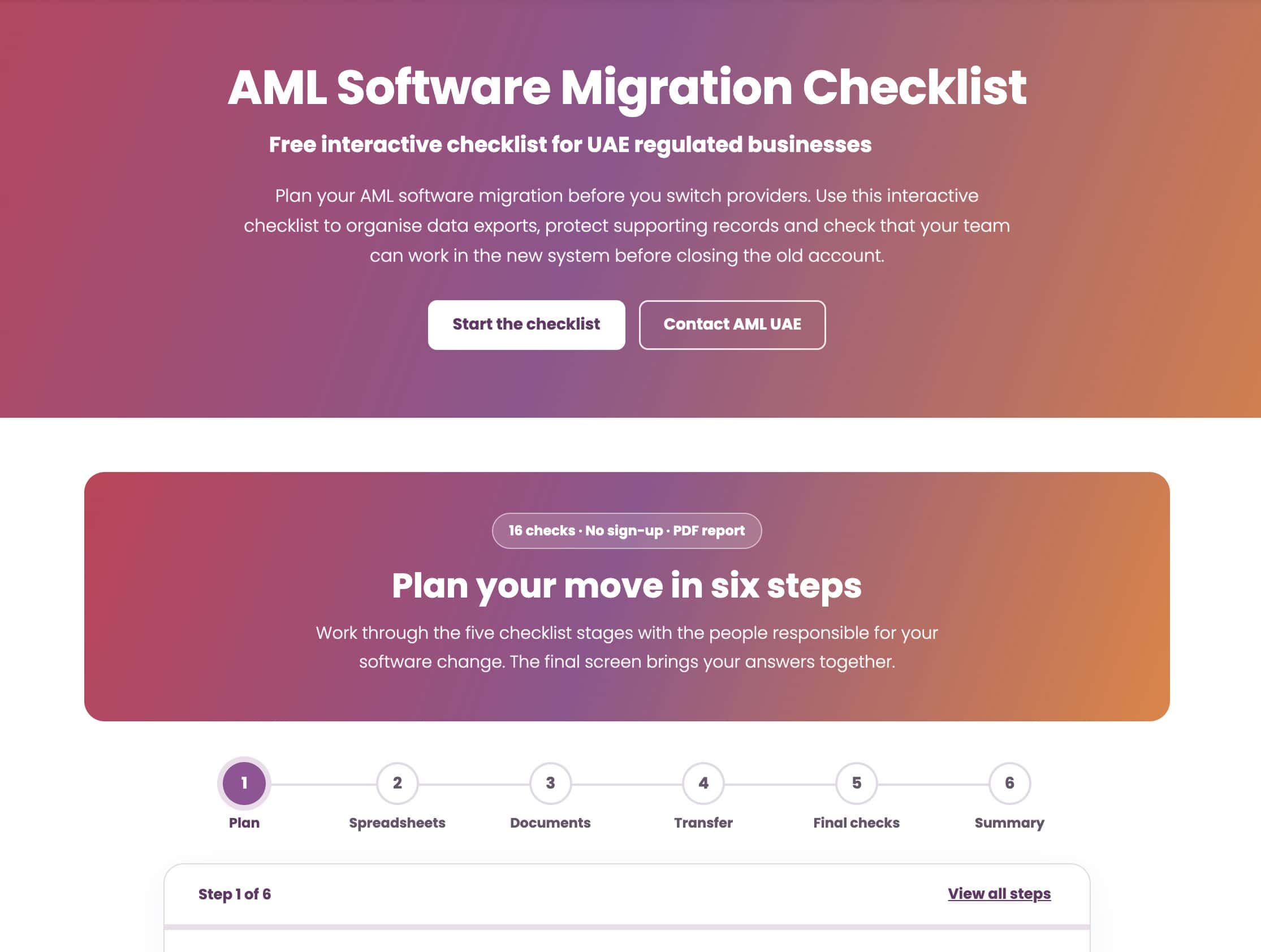 AML Software Migration Checklist
